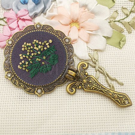DIY Foldable Handheld Mirror Embroidery Starter Kit SENE-PW0003-056H-1