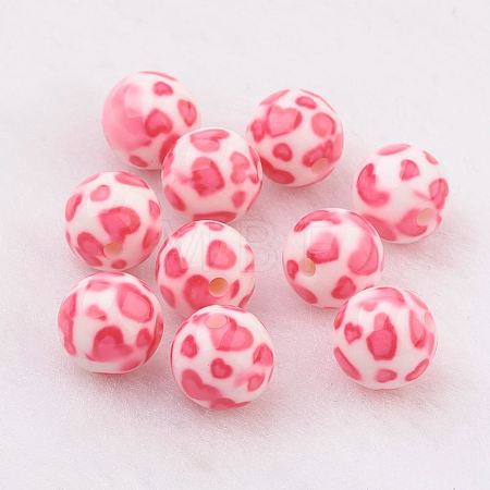 Spray Painted Resin Beads GLAA-F049-A17-1
