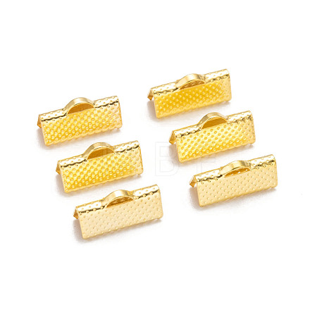 Iron Ribbon Crimp Ends E183-G-1