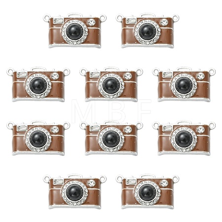 10Pcs Alloy Enamel with Crystal Rhinestone Pendants ENAM-CJ0007-59-1