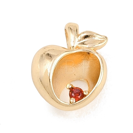 Brass Micro Pave Cubic Zirconia Charms KK-A283-02A-G-1