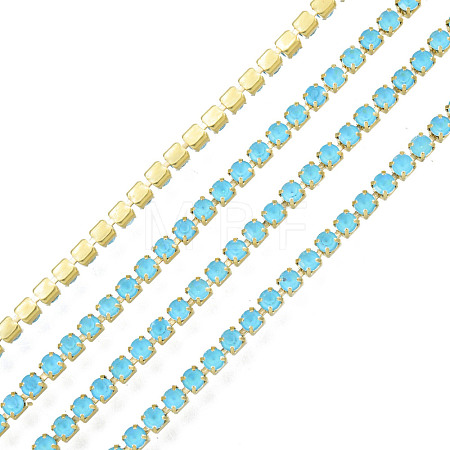 Brass Rhinestone Strass Chains CHC-N017-003B-C02-1