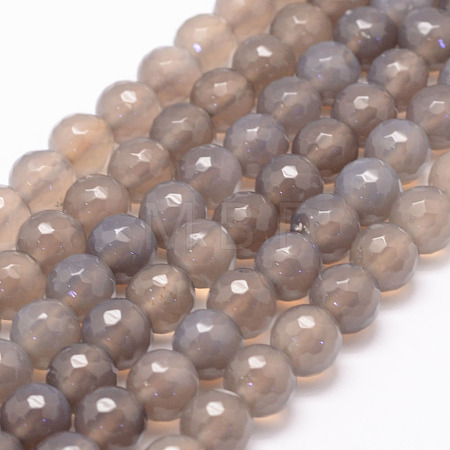Natural Grey Agate Bead Strands G-K155-D-6mm-F01-1