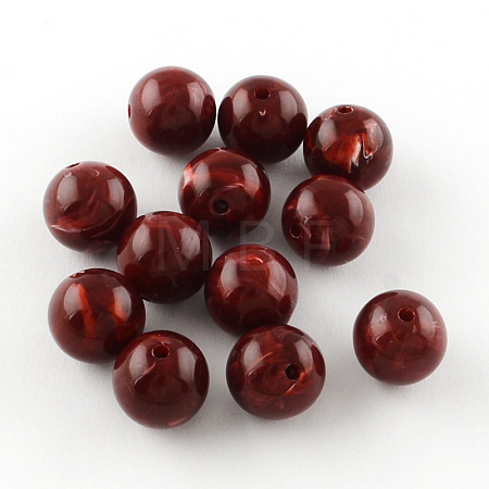 Round Imitation Gemstone Acrylic Beads OACR-R029-8mm-05-1
