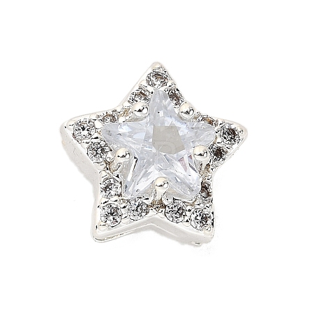 Brass Micro Pave Cubic Zirconia Beads KK-D408-11S-02A-1