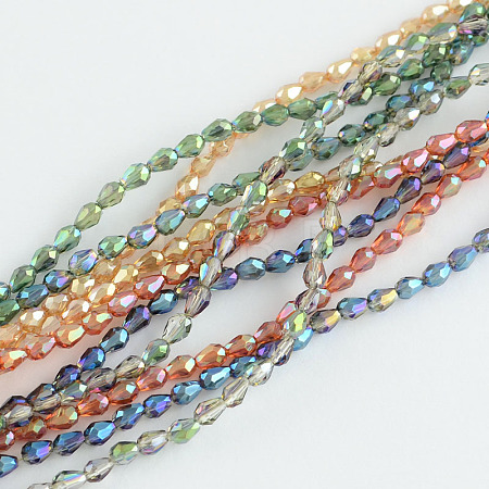 Electroplated Glass Bead Strands EGLA-R147-M-1