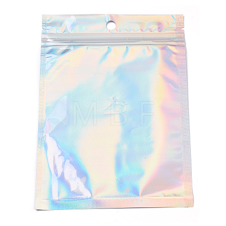 Rectangle Zip Top Plastic Glitter Holographic Bags OPP-YWC0001-11X16-1