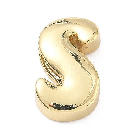 Brass Initial Beads KK-B167-27G-01S-1