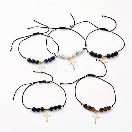 Adjustable Braided Bead Bracelets BJEW-JB04899-1