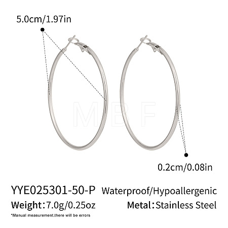 304 Stainless Steel Hoop Earrings OC2065-11-1