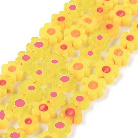 Handmade Millefiori Glass Bead Strands LAMP-J035-6mm-06-1