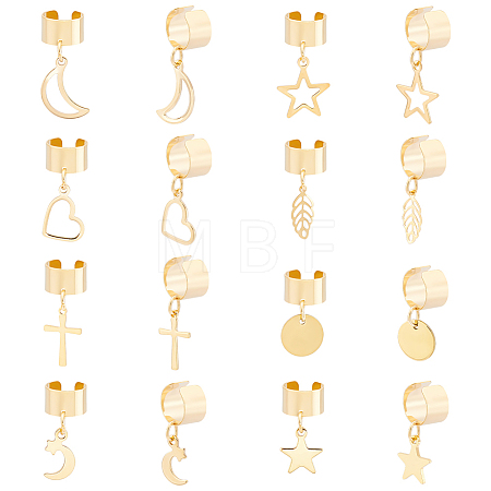 8 Pairs 8 Style 304 Stainless Steel Cuff Earrings EJEW-UN00004-1