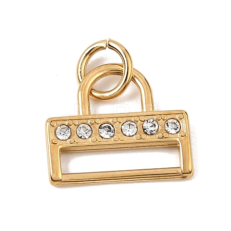 304 Stainless Steel Rhinestone Pendants RB-CBAC900-09G-1
