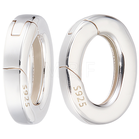 2Pcs 925 Sterling Silver Spring Gate Rings STER-CN0001-46-1