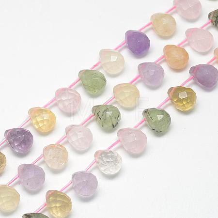 Natural Multi Color Quartz Beads Strands G-R435-15C-1