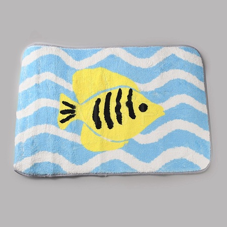 Flocking Fibre Tropical Fish Bath Mat AJEW-FZC0003-05A-1