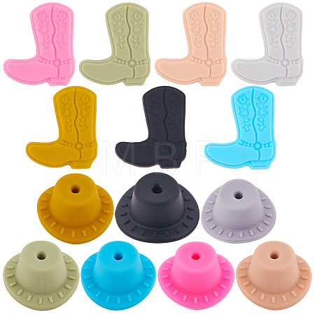 14Pcs 14 Style Silicone Beads SIL-SC0001-22-1