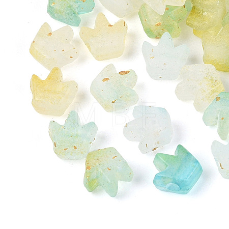 Frosted Transparent Acrylic Beads FACR-T009-01E-1
