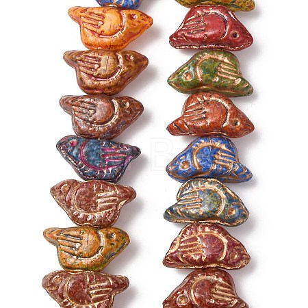 Painted Glass Beads Strands GLAA-B037-11-1