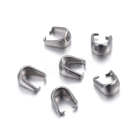 Tarnish Resistant 304 Stainless Steel Snap on Bails X-STAS-P223-04P-1