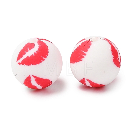 Food Grade Eco-Friendly Printed Silicone Beads SIL-A013-01A-03-1