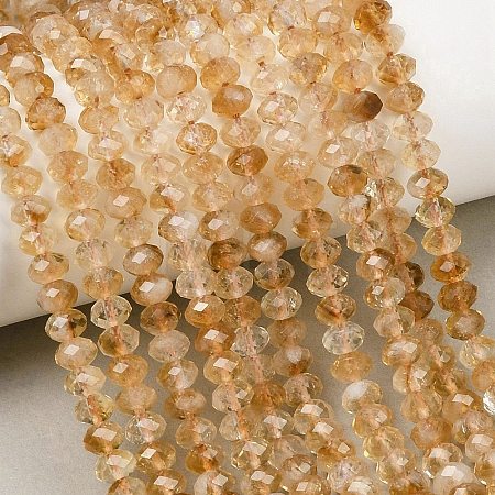 Heated Natural Citrine Beads Strands G-B175-A05-4x6mm-1