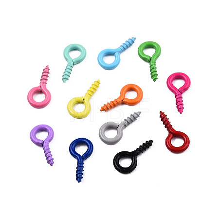 Spray Painted Iron Screw Eye Pin Peg Bails X-IFIN-N010-002B-1