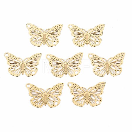 Rack Plating 304 Stainless Steel Filigree Connerctor Charms LS-STAS-T057-48G-1
