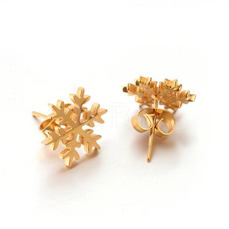 Ion Plating(IP) 304 Stainless Steel Ear Studs X-EJEW-P045-01G-1