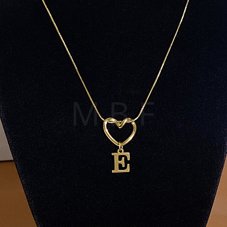 304 Stainless Steel Heart with Initial Pendant Necklaces for Women FS-WG4DC9E-05-1