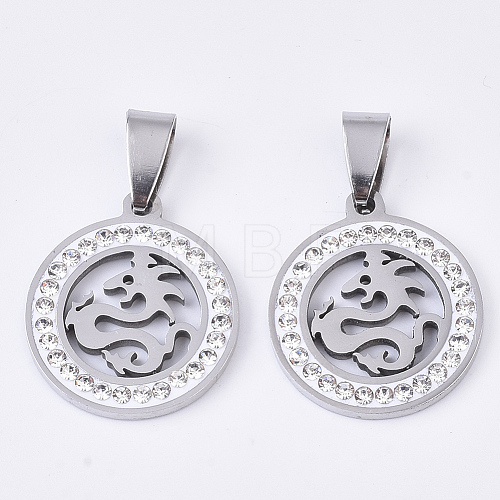 201 Stainless Steel Filigree Pendants STAS-N089-44P-1