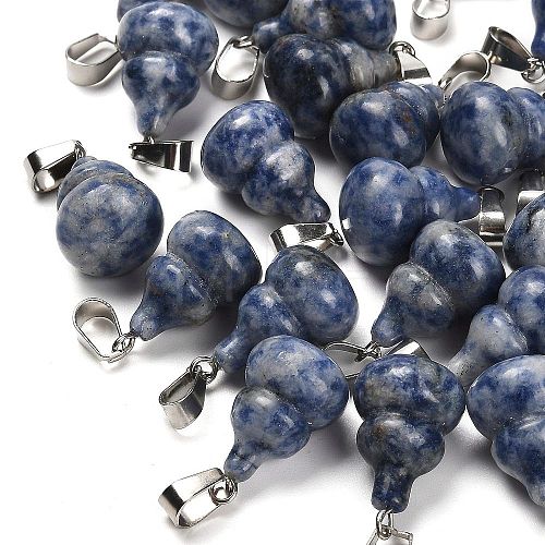 Natural Blue Spot Jasper Pendants G-B127-03P-03-1