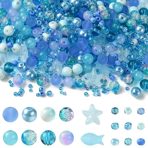 Mixed Styles Glass Beads GLAA-YW0003-73B-1