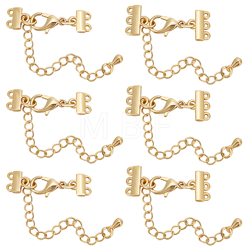 8Pcs 2 Size Brass Chain Extenders FIND-BBC0002-70G-1