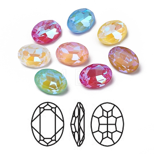 Glass Rhinestone Cabochons RGLA-I002-A02-1