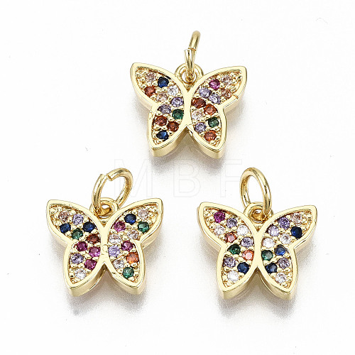 Brass Micro Pave Colorful Cubic Zirconia Charms ZIRC-S067-157-NF-1