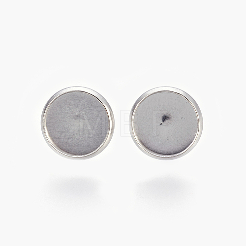 Eco-Friendly 316 Surgical Stainless Steel Stud Earring Settings STAS-F181-01P-10mm-1