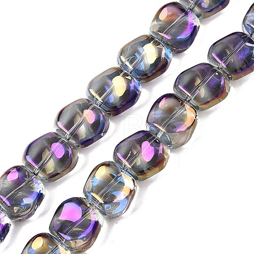 Electroplate Glass Beads Strands EGLA-N012-07W-1