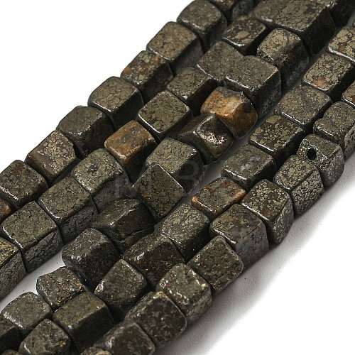 Natural Pyrite Beads Strands G-F631-K29-1