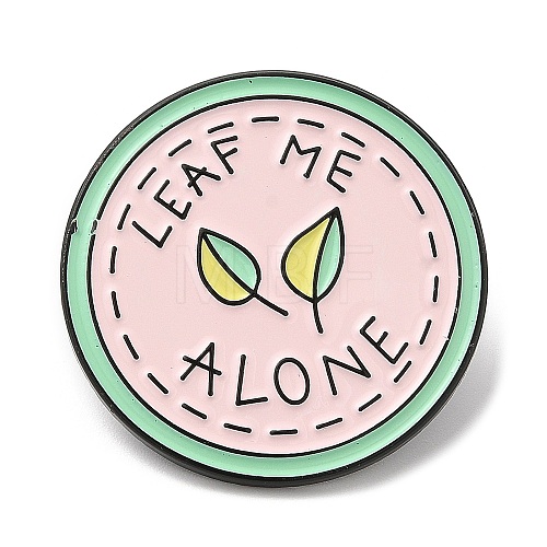 Word Leaf Me Alone Enamel Pin JEWB-H010-04EB-09-1