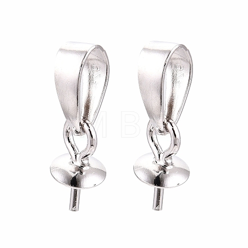 Anti-Tarnish Rhodium Plated 925 Sterling Silver Snap on Bails STER-N016-21P-1