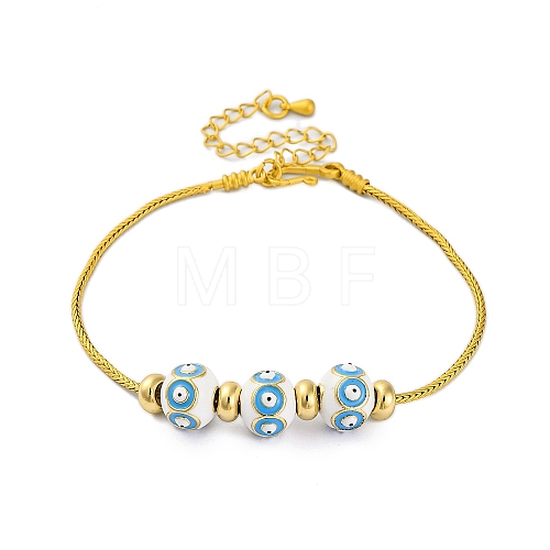 Brass European Bracelets BJEW-C080-03G-08-1