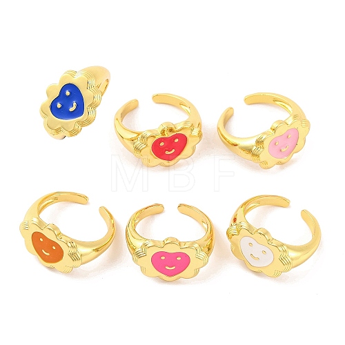 Brass Open Cuff Rings RJEW-U009-20G-1