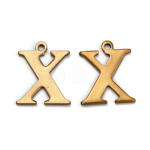 304 Stainless Steel Alphabet Charms STAS-H122-X-AB-1