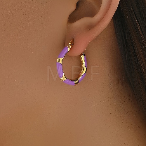 Stainless Steel Enamel Earrings Hoop Earrings LP9659-4-1