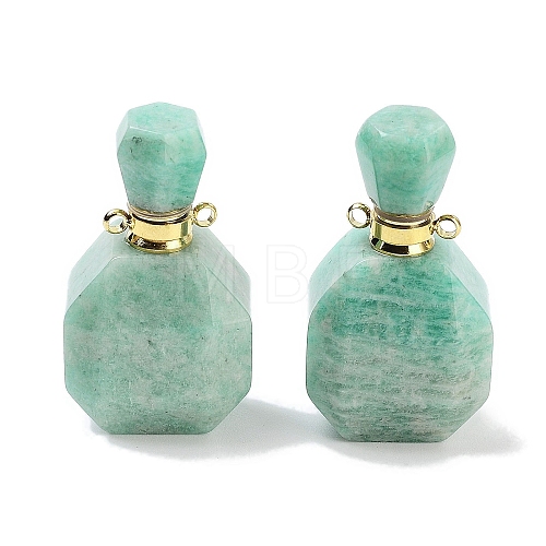 Natural Amazonite Perfume Bottle Pendants G-Q163-10G-01-1