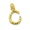 Rack Plating Brass Micro Pave Cubic Zirconia European Dangle Charms KK-L210-015G-C-1