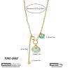 Summer Beach 304 Stainless Steel Enamel Shell Shape Pendant Necklaces with White Plastic Pearl for Women WGC94A0-01-2