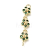 Brass Pave Cubic Zirconia Flower Connector Charms CU-E002-07G-03-1