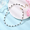 Round Natural Lapis Lazuli & Natural Howlite Heishi Beaded Necklaces NJEW-JN05662-5